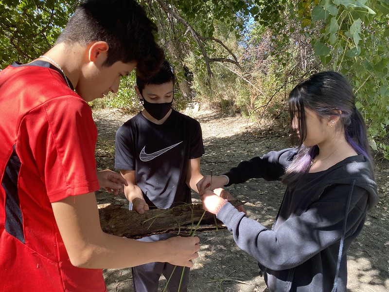 Students work together.